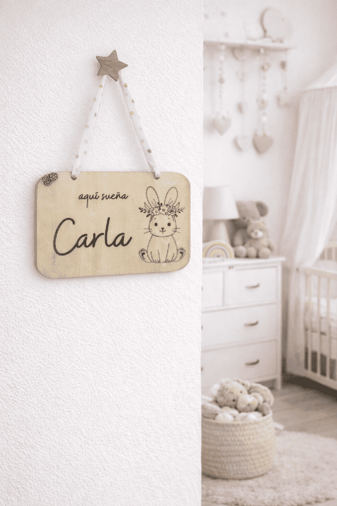 Plaquita "Aquí sueña..." conejito